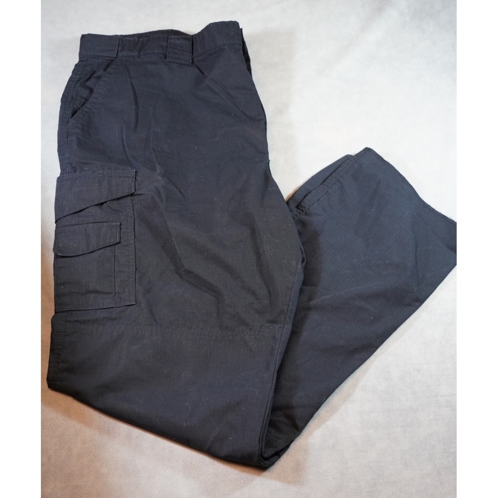 Tru Spec Pants Mens 46 Black 24/7 Tactical Cargo Ripstop Unhemmed